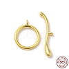 Rack Plating 925 Sterling Silver Toggle Clasps STER-G038-03G-1