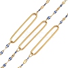 304 Stainless Steel Enamel Dapped Chain Oval Link Chains CHS-K021-15G-08-1