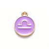 Alloy Enamel Pendants X-ENAM-S124-01B-01K-2