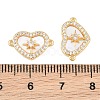Brass Micro Pave Clear Cubic Zirconia Connector Charms SH-CBA16A6-01G-3
