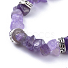 Natural Amethyst Chip Bracelets BJEW-JB04489-02-2