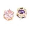 Brass Pave Cubic Zirconia Beads KK-H287-11A-G-2
