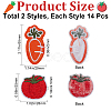 Gorgecraft 28Pcs 2 Style Tomato & Carrot Non Woven Fabric Embroidery Iron on Applique Patch PATC-GF0001-12-2