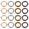 24Pcs 4 Colors Alloy Spring Gate Rings FIND-HS0001-26C-1