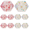 8Pcs 2 Colors Hexagon with Heart Pattern Silicone Focal Beads SIL-GF0001-52-1