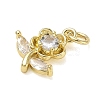 Brass with Rhinestone Charms KK-CBAD872-01G-10-2