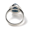 Natural Banded Agate Teardrop Adjustable Rings RJEW-K371-08S-10-4