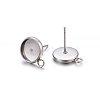 Non-Tarnish 304 Stainless Steel Stud Earring Settings X-STAS-H467-08P-10mm-1