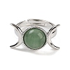Natural Green Aventurine Adjustable Rings RJEW-K271-01P-12-2