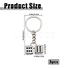 3Pcs Zinc Alloy Keychains KEYC-FH0001-74-2