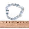 Natural Aquamarine Chip Beaded Stretch Bracelets for Women Men X-BJEW-K277-01-5