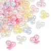 UV Plating Transparent Crackle Acrylic Beads MACR-K361-51-1