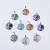 Fashion Natural & Synthetic Mixed Stone Kitten Pendants G-K234-D-1