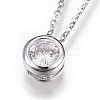 Brass Micro Pave Cubic Zirconia Pendant Necklaces NJEW-O108-29P-1