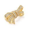 Rack Plating Brass Micro Pave Clear Cubic Zirconia Twister Clasps KK-A190-02G-2