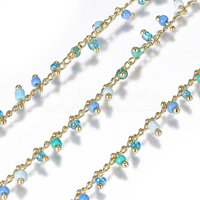 3.28 Feet Handmade Seed Beaded Chains X-CHC-N016-06C-1