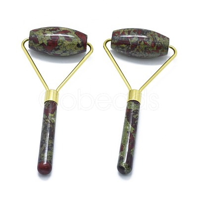 Natural Bloodstone Brass Face Massager MRMJ-G010-05-1