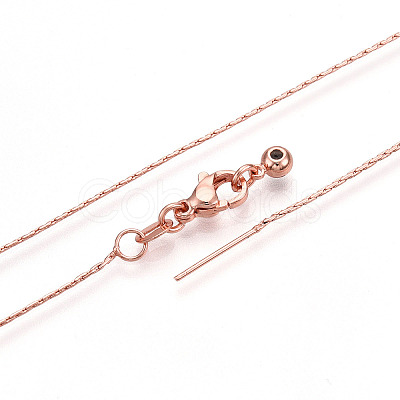 Adjustable Slider Brass Boston Link Chain Necklaces for Men Women NJEW-G160-12RG-1