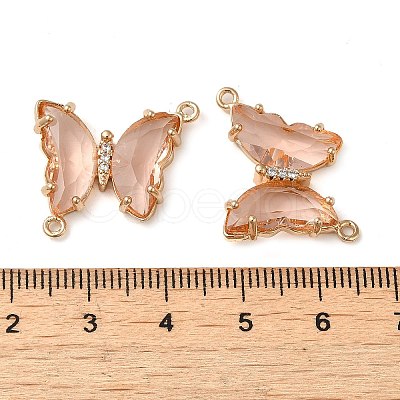 Brass Pave Faceted Glass Connector Charms FIND-Z020-04E-1