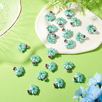 20Pcs Printed Opaque Acrylic Beads OACR-TA0004-73B-1