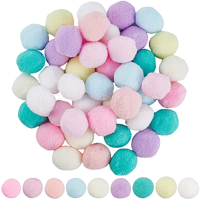 100Pcs DIY Doll Craft Polyester Pom Pom DIY-SC0028-08E-1
