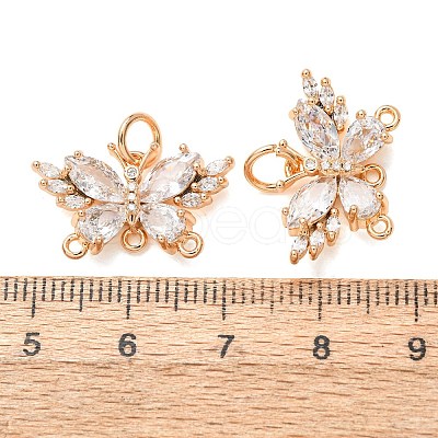 Brass Pave Clear Cubic Zirconia Butterfly Chandelier Component Links CU-CBAEC99-12G-1