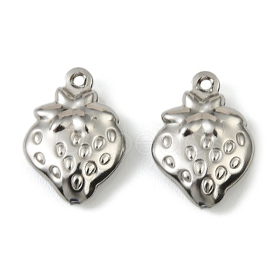 304 Stainless Steel Pendants. Strawberry Charm STAS-A190-06P-1