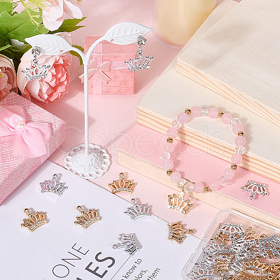 40Pcs 2 Colors Alloy Crystal Rhinestone Pendants FIND-SC0016-45-1