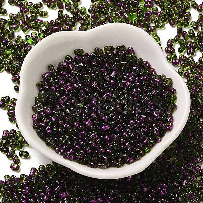 Spray Painted Glass Seed Beads SEED-F005-07A-03-1