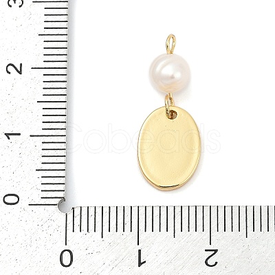 Natural Cultured Freshwater Pearl & Brass Pendants KK-U062-14G-02-1