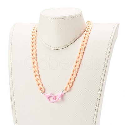 Personalized Acrylic Curb Chain Necklaces NJEW-JN03515-04-1