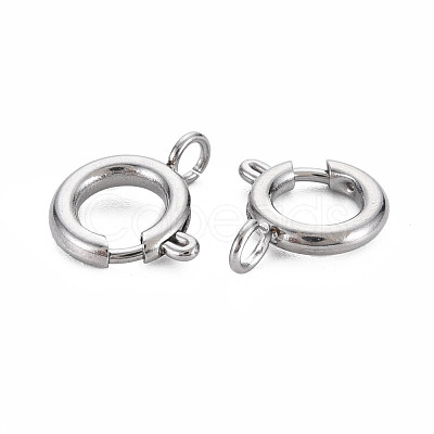 Non-Tarnish 304 Stainless Steel Spring Ring Clasps STAS-N095-049P-1