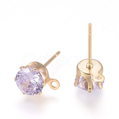 Brass Stud Earring Findings KK-L199-B03-G-1