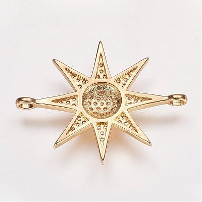 Brass Micro Pave Cubic Zirconia Links ZIRC-P049-17G-1