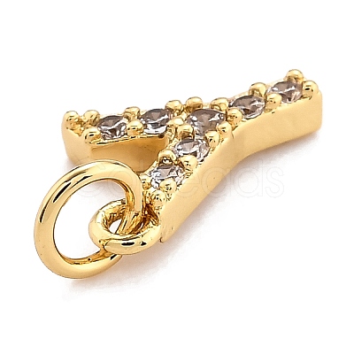 Brass Micro Pave Grade AAA Cubic Zirconia Charms ZIRC-P067-11G-Y-NR-1