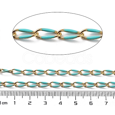 Ion Plating(IP) 304 Stainless Steel Enamel Twisted Oval Link Chains CHS-K019-02G-07-1