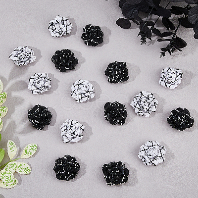 16Pcs 2 Colors Nylon Flower Ornament Accesories DIY-FH0007-90-1