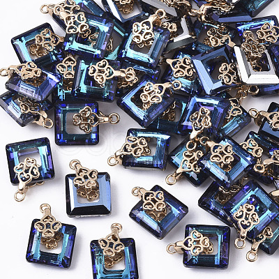 Electroplate Glass Charms EGLA-N005-002A-1