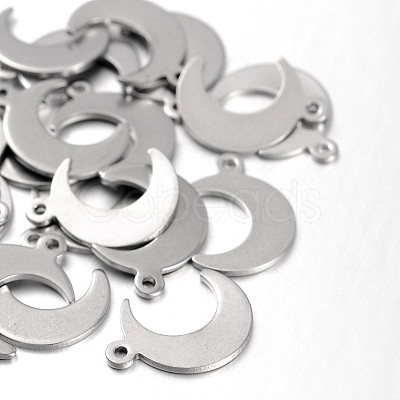 Tarnish Resistant Moon 304 Stainless Steel Pendants STAS-N059-16-1