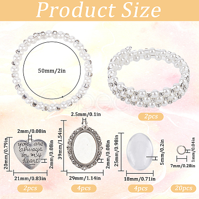 DIY Blank Oval Wedding Bouquet Charm Making Kit DIY-SC0025-07A-1