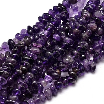 Natural Amethyst Chip Beads Strands X-G-E271-123-1
