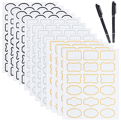 6 Sheets 3 Styles PVC Blank Self-Adhesive Stickers for Seasoning Jar DIY-GO0001-19-1