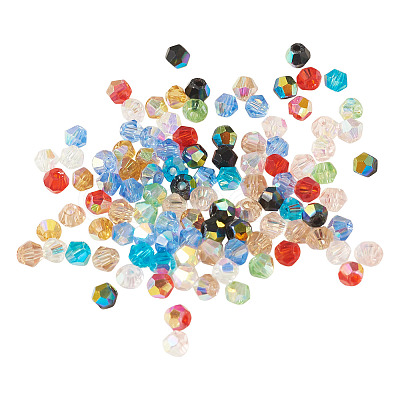 18 Strands 9 Colors AB Color Plated Transparent Glass Beads Strands GLAA-TA0004-44-1
