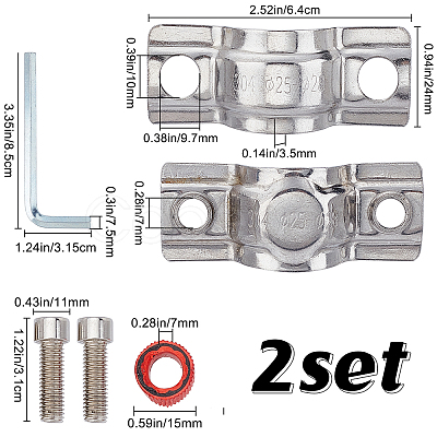 Gorgecraft 2 Sets 304 Stainless Steel Clamps FIND-GF0002-77-1