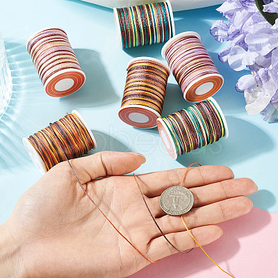 6Rolls 6 Styles Segment Dyed Polyester Thread NWIR-TA0001-47B-1