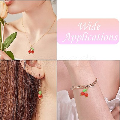 50Pcs Acrylic Cherry Pendants PALLOY-CJ00164-1