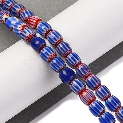 Handmade Lampwork Chevron Beads Strands LAMP-K041-01A-14-1