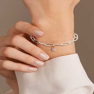Alloy Paperclip Chain Bracelets for Women Men BJEW-LP0001-29-1