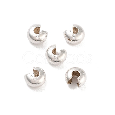 925 Sterling Silver Crimp Beads Cover STER-G027-27S-5mm-1