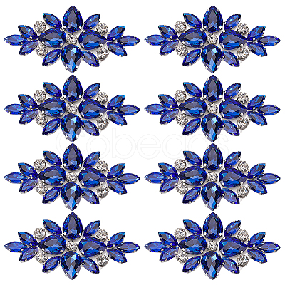 8Pcs Glass Cabochons(Hot Melt Adhesive On The Back) GGLA-FG0001-07C-1